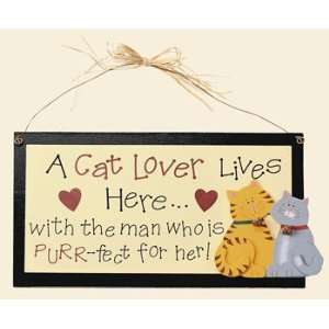  Cat Lover Lives Here Sign   Party Decorations & Wall 
