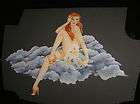 Hand Painted WWII Aircraft Nose Art PinUp Girl on Cloud
