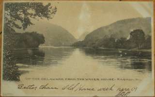 1907 Postcard Delaware River   Easton, Pennsylvania PA  