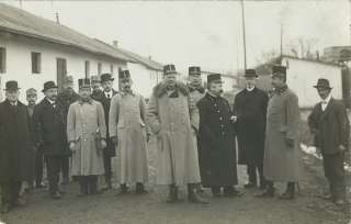 WWI ERA & GROUP OF CIVILIANS AND MEN IN AUSTO HUNGARIAN MILITARY 