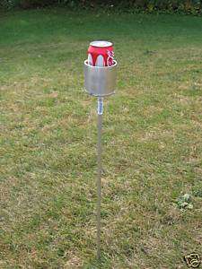 Beer and Pop Can Holder Outdoor Stick in Ground Billet  