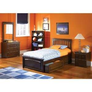  Atlantic Furniture Brooklyn Platform Bed with Open 