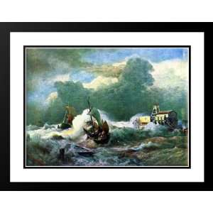 Achenbach, Andreas 24x20 Framed and Double Matted Leuchtturm bei 