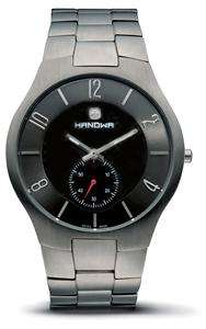 Hanowa Mens Precision Slim Black Dial Titanium Wrist Watch 16 5020.15 