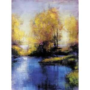 Matthew Daniels 30W by 40H  Abstract Pond CANVAS Edge #4 1 1/4 