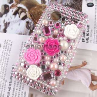 Rhinestone Bling Crystal HARD CASE for HTC Droid Incredible 6300 #02 