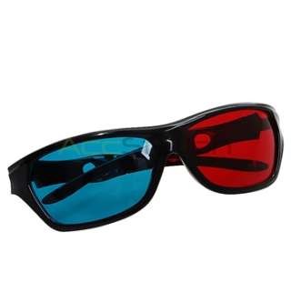 Red Blue Lens Design 3 Dimensional 3D Glasses With Black Frame For 3D 