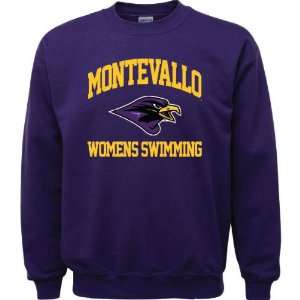  Purple Womens Swimming Arch Crewneck Sweatshirt