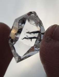  Radiant Herkimer Diamond JEWEL w. Aesthetic Anthraxolite Inclusion