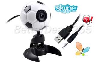 USB 2.0 Football 300K Pixels Webcam Web Cam Camera PC Laptop + Mic