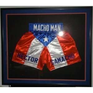  HECTOR MACHO CAMACHO Signed Framed Boxing Trunks JSA 
