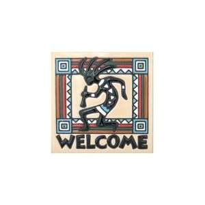  Kokopelli Welcome Earthtone Tile