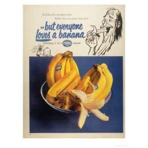 Fyffes Bananas Fruit, UK, 1950 Premium Poster Print, 12x16  