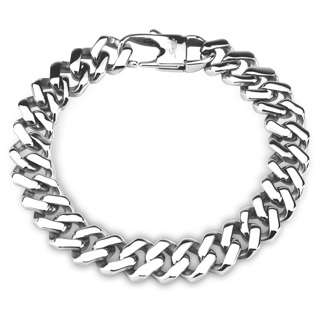   Steel Mens 8.5 Fancy Squared Cuban Link Bracelet (3494)  