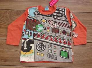 OILILY SPACE WOLF SPACE SHIP CONTROL PANEL L/S SHIRT ORANGE NWT 18MO 
