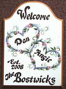 Interlocking HEARTS Welcome/Wedding Sign PERSONALIZED  