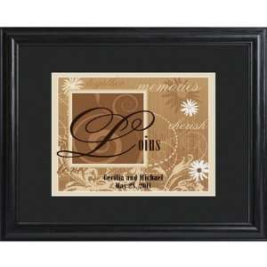  Personalized Couples Name Espresso Print with Frame 