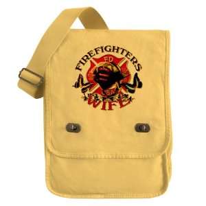   Field Bag Yellow Firefighters Fire Fighters Wife with Butterflies