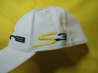NEW 2011 KING COBRA S3 Performance Mesh Fitted Hat/Cap WHITE Medium 