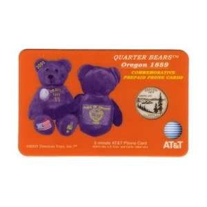   Card 5m Oregon (#33) Quarter Bear Pictures Bean Bag Toy, Coin, Flag