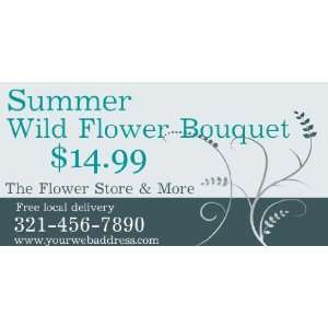  3x6 Vinyl Banner   Summer Wild Flower Bouquet Everything 