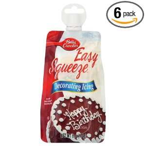 Betty Crocker Easy Squeeze Decorating Icing White, 6 Ounce (Pack of 6 