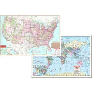  US & WORLD PHYSICAL MAP SET 50X32 Toys & Games