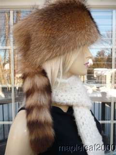 TANUKI RACCOON Fur Hat w/TAIL FOR MEN & WOMEN *NEW*  