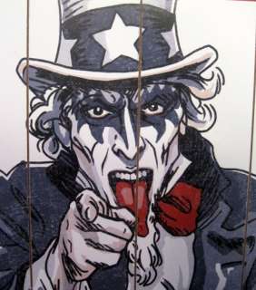   You KISS ARMY Uncle Sam Heavy Metal Rock Band Wood Concert Poster Sign