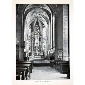  1956 Print Villach Choir Parish Church Gothic Fresco Vault 