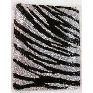   Black & White Zebra Animal Print Pattern Disgn Bling Apple IPad Case