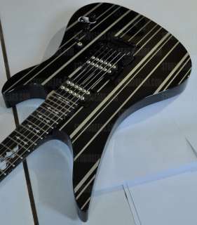 Schecter Synyster Gates Custom Guitar in Black w/ Silver Pinstripes 