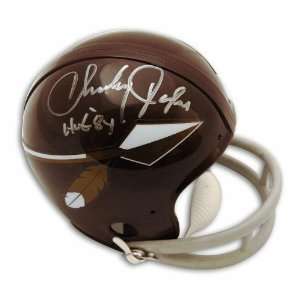 Autographed Charley Taylor Washington Redskins Throwback Mini Helmet 