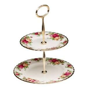    Royal Albert Old Country Roses 2 Tier Cake Stand