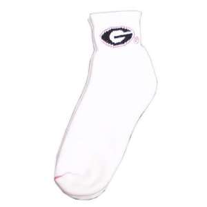  Georgia Bulldogs White 2505 Ladies 9 11 Ankle Socks W/G 