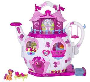 The teapots pink, white, and purple color scheme give it that quiant 