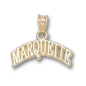   Marquette Golden Eagles 10K Gold Arched MARQUETTE Pendant Sports