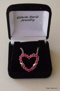 CT Charles Winston Simulated Ruby Heart Pendant and Chain