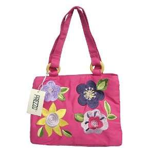   Prezzo Fuschia Floral Embroidered Handbag #YS 1703