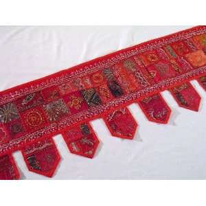  Red Toran Window Valance Door Sari Topper Tapestry XXL 