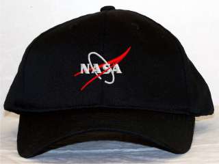 Nasa Vector Wing Logo Black Embroidered Baseball Cap Hat  