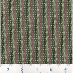  45 Wide Flannel Folk Art Stripes Green Fabric By The 