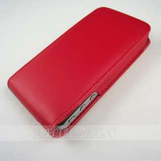 Red Flip Leather Case Pouch Magnet Cover Skin for Apple iPhone 4 4S 4G 
