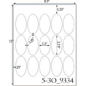 1 1/2 x 2 3/4 Oval Natural Ivory Label Sheet USUALLY SHIPS 