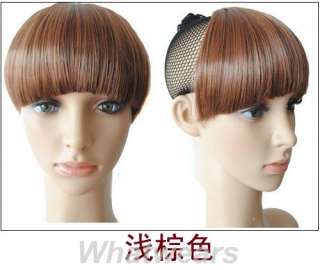 Womans Hair Piece Bang Clip on Front Fringe Neat Hair Extensions 4 