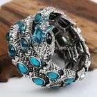 275 ISHARYA black resin crystal blue druzy snake cuff bracelet DAMAGE 