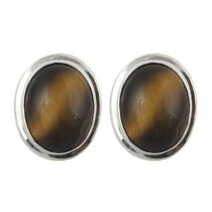  Silver Earrings with Tiger Eye Gemstone Handmade Jewelry 0 