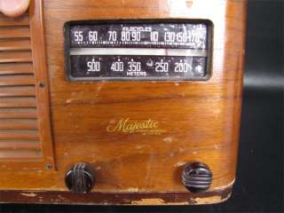 Vintage 1930s Majestic 1A 50H Wood Cabinet Tube Radio  