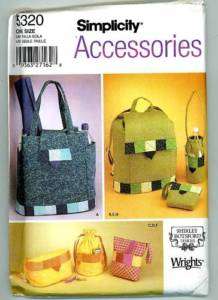 SIMPLICITY PATTERN 5320 TOTE BAG AND ACCESSORIES  