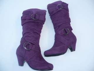 PURPLE BOOTS SHOES YOUTH KIDS GIRLS SIZE 9 4  